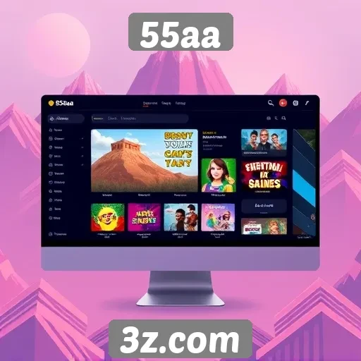 Destaques da interface de usuário do site 55aa